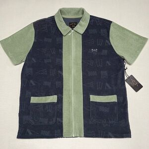 Surf Shirt - Knit, full zip with embossed graphics - Dark Seas Sundowner